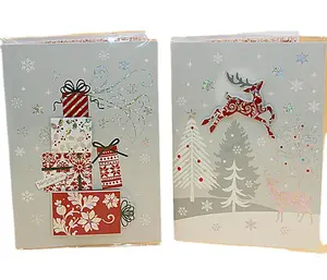 Оптовые продажи перо открытки на день рождения-Рождественские декоративные украшения, рождественские открытки с индивидуальным принтом «сделай сам»