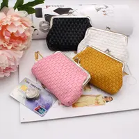 Women Lady Coin Purse with Clasp Change Pouch Small Coin Wallet Canvas  Handbag