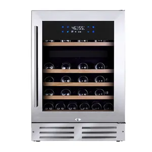 Vinopro 46 chai được xây dựng trong khu vực kép mát rượu 145L máy nén rượu hầm liền mạch thép không gỉ cửa tủ lạnh rượu