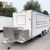 Remolque de Comida Callejera Cuadrado y Resistente, Camión de Comida Rápida Portátil para Eventos y Festivales al Aire Libre
