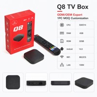 2026 Kotak TV Android Q8 Terbaru Terbaik 14 Amlogic S905y4 Remote Kontrol Suara BT5.0 2.4g 5ghz Dual Wifi 4K Media Player Set-top Box Ott