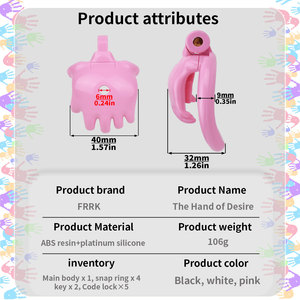 Cage de chasteté plate rose FRRK, petit dispositif de chasteté pour hommes, cage à pénis plate en plastique, jouets sexuels BDSM pour hommes - Product Image 3