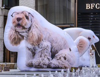 Mascotte de chien gonflable géante réaliste multicolore personnalisée à faible MOQ, en tissu Oxford imperméable, avec pompe à air électrique, durable et de qualité commerciale