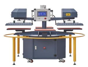 J Totalmente automático de doble cabezal Seis estaciones Prensa plana Sublimación neumática Máquina de prensa de calor de hierro 40*60 - Product Image 4