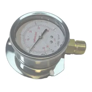 Pengukur suhu tekanan koneksi berulir 1/4 diameter permukaan 60mm pengukur tekanan presisi