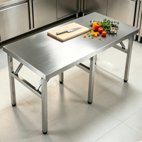 Table de travail pliable en acier inoxydable 304 pour marché, stand et restauration