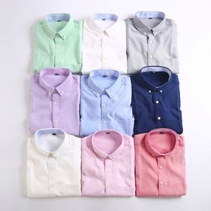 Camisa Oxford <span class=keywords><strong>de</strong></span> Manga Corta para Hombre, Verano 2025, Nueva, <span class=keywords><strong>Estilo</strong></span> Slim, Color Sólido, Algodón, <span class=keywords><strong>Juvenil</strong></span>, para Negocios - Product Image 4