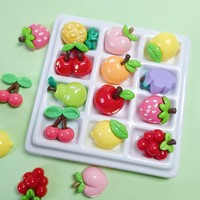 100 stuks schattige Kawaii fruit kersen druiven aardbeien platte achterkant hars cabochon DIY scrapbooking haar strik decoratie accessoires