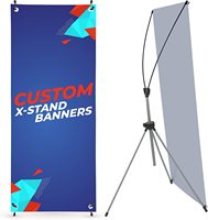 Affichage personnalisé Type de publicité vente en gros exposition Logo flexible trépied en aluminium X support de bannière
