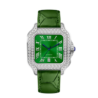 Montre de luxe en acier inoxydable avec diamants sportifs, entièrement sertie, pour hommes et femmes, avec mouvement automatique mécanique et bracelet de 20 mm