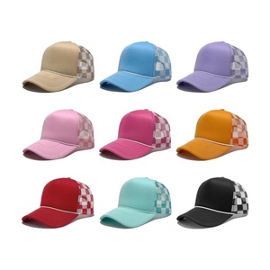 Casquette de camionneur 5 panneaux en maille à carreaux écossais de haute qualité pour femme, idéale pour la plage, <span class=keywords><strong>les</strong></span> sports d'été et <span class=keywords><strong>les</strong></span> activités de plein air, respirante, imperméable et tendance - Product Image 1