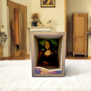 Arbre à chat moderne de luxe écologique en papier ondulé recyclé haute densité Mona Lisa <span class=keywords><strong>Maison</strong></span> à gratter pour chat 23,62 pouces Carton - Product Image 2