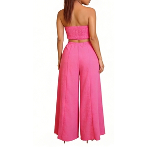 Women's Fashion <b>Sexy</b> Stretch Halter Top Vest Wide-Leg Pants Fashion 2-Piece <b>Set</b> Fashion - Product Image 2