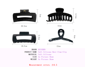 Venta al por mayor 2025 de moda de silicona grande pinza de pelo para mujeres suave no pellizco cabeza con protector de cuero cabelludo para fiesta accesorios para el cabello - Product Image 2