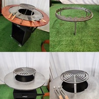 Hot Outdoor Corten Steel BBQ Black Firepit Brazier Metal Wood Burning Barbecue Grill avec bois de chauffage