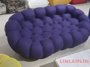โซฟาผ้าแบบโมดูลาร์ Linlamlim รูปทรงคลาวด์ทันสมัย บรรจุฟองน้ำโค้งมน ชุดดีไซน์เนอร์ สำหรับห้องนั่งเล่นหรือสำนักงาน - Product Image 3