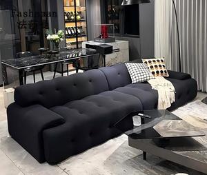 Set di Divani in Tessuto Moderno Minimalista Italiano di Alta Qualità per Soggiorno Appartamento Piccolo Design Elegante Rochburg Nero - Product Image 4