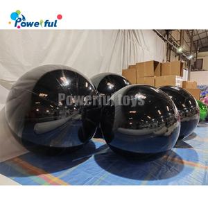 Bola de espejo inflable negra grande Bolas grandes y brillantes Globos de esfera cromada metálica reflectante para decoraciones para fiestas de boda - Product Image 3