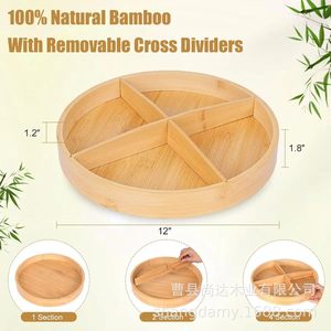 Cross-border wooden kitchen round <b>spice</b> <b>rack</b>, <b>rotatable</b> household tabletop solid wood seasoning organizer - Product Image 5