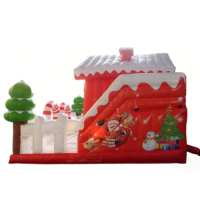 Aire de jeux gonflable Lilytoys Christmas Candy House pour enfants avec trampoline et parcours d'obstacles, équipement de jeu en PVC