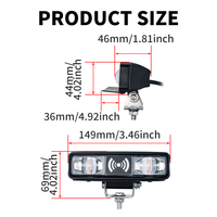 Sistem Keamanan Forklift Gudang Sensor Radar Lampu Peringatan Berkedip Otomatis Lampu Suara 6 Bahasa Lampu Strobo LED Hitam DC