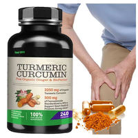 Capsules de Curcuma et Curcumine avec Gingembre et BioPerine, Curcuminoïdes Standardisés, Complément Herbal, Marque Privée OEM