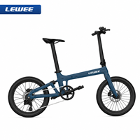 Vélo électrique pliable en fibre de carbone de 20 pouces, 250W, léger, pour les trajets urbains, avec suspension arrière