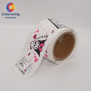 Autocollants en rouleau adhésifs BOPP imperméables personnalisés avec logo privé pour lingettes humides, mouchoirs en papier, étiquettes d'emballage Sanrio Kuromi - Product Image 1