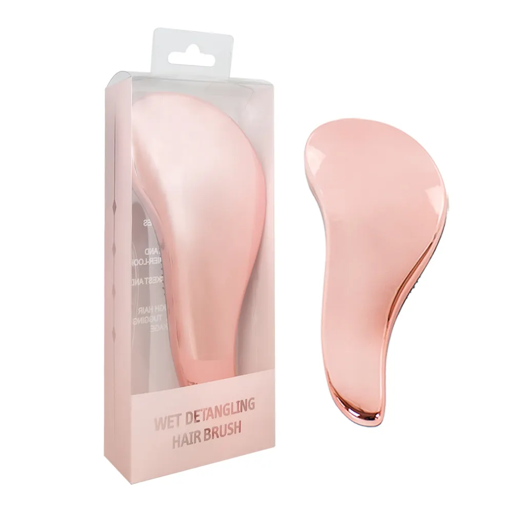 गुलाबी रंग का सॉफ्ट मैट फ़िनिशिंग टॉप हेयर ब्रश हेयर एक्सटेंशन टेंगल वैयक्तिकृत डिटैंगलिंग हेयर ब्रश