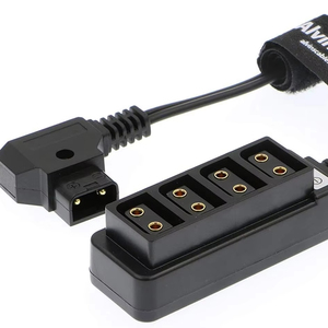 Câble répartiteur D-tap en plastique Alvin's Cables, <span class=keywords><strong>4</strong></span> ports mâles vers femelles, alimentation pour batterie de caméra V-Mount, concentrateur d'alimentation P-tap - Product Image 1