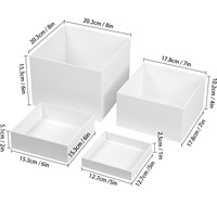 Cadre d'affichage de collection de modèle de parfum de cabine de dessert carré de buffet en acrylique blanc