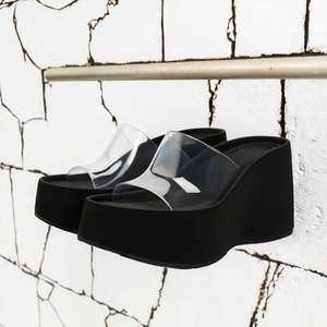 Nuevas Sandalias de Plataforma con Cuña Transparente para Mujer, Ligeras, de PVC, con Suela de Goma, Estilo Casual, para Verano - Product Image 3