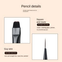 Pinceau double-embout multifonctionnel en bois de santal pour application de vernis gel UV, peinture couleur et mélange de colle
