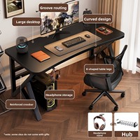 Bureau d'ordinateur pour la maison, e-sport, simple, ergonomique, surface en panneau MDF, modèle D-09, pour étudiants, écriture, bureau