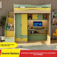 Lit de dortoir moderne en métal avec structure supérieure et inférieure et bureau intégré, couleur personnalisable pour étudiants, écoles de formation et employés de bureau