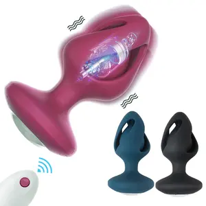 Mainan seks untuk pasangan steker anal con bergetar khusus berongga silikon anal steker seks mainan Tuang seks steker anal wanita