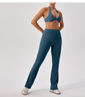 Lcool Custom Atletische Gym Kleding Sportkleding 2 Stuks Hoge Taille Flare Leggings Set Activewear Zachte Vrouwen Workout Sets
