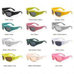 Lunettes de soleil Y2K rétro personnalisées avec logo, style polygonal œil de chat, punk, pour le sport et la conduite, pour femmes et hommes, vente en gros - Product Image 4