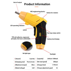 3.6V High Power <b>Mini</b> Impact <b>Drill</b> With Light Lithium Torque Screwdriver Cordless N034 High Power <b>Mini</b> Impact <b>Drill</b> Cordless Scre - Product Image 3