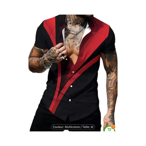 2025 camisa informal de moda Primavera Verano para hombre, camisetas de manga corta estampadas, ropa de calle transpirable - Product Image 1