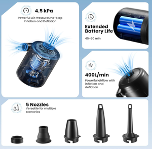 Pompe à air extérieure à gonflage rapide pour les vacances à la plage, jouets aquatiques gonflables, radeaux, matelas de couchage gonflables pour la randonnée - Product Image 4