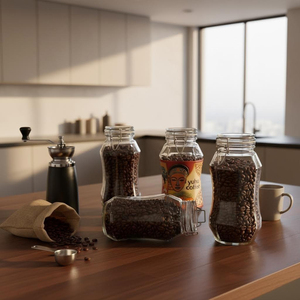 <span class=keywords><strong>Barattolo</strong></span> in Vetro per Caffè e Tè di Grado Alimentare <span class=keywords><strong>con</strong></span> <span class=keywords><strong>Coperchio</strong></span> in Vetro, Design Unico <span class=keywords><strong>Ermetico</strong></span> in Borosilicato - Product Image 5