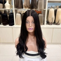 Vente directe usine : Cheveux humains vierges chinois pour perruques Lace Front, base transparente, longueur longue, bonnet petit/grand, densité 150%
