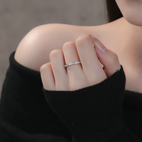 Bagues en diamant complètes de conception simple bijoux en argent sterling 925 bagues d'éternité en zircone cubique pour filles