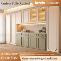 Buffet chinois personnalisé avec comptoir de bar, armoire à vin en bois, vitrine à vin en verre