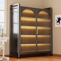 Armoire de rangement pliable multifonctionnelle en acier inoxydable, résistante à la rouille, pour la maison et le bureau