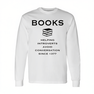 T-shirt à manches longues avec inscription « Livres qui aident les introversés à éviter les conversations» - Product Image 2