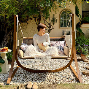 Balançoires de jardin extérieures, rockers pour la maison, paniers de balcon, berceaux simples, cintres, hamacs, cour virale double siège - Product Image 6