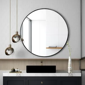 <span class=keywords><strong>Grand</strong></span> miroir décoratif minimaliste moderne Miroir circulaire antique Tenture murale Décoration de salle de bain - Product Image 4