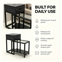 Table basse d'angle réglable en bois, style moderne et simple, pour salon, meuble d'appoint compact pour la maison